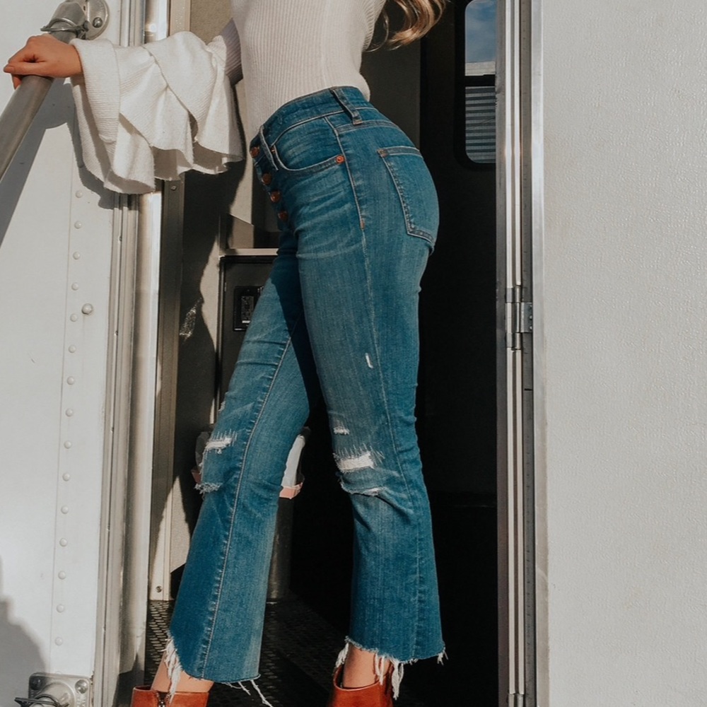 Madewell Button up Cali Boot Denim Jeans